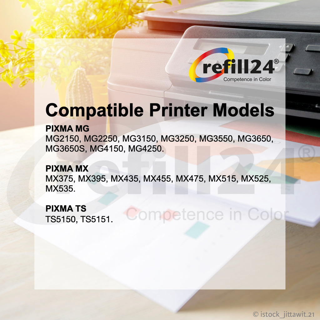Tinta Premium Refill 24® para cartuchos Canon 540/540XL/541/541XL
