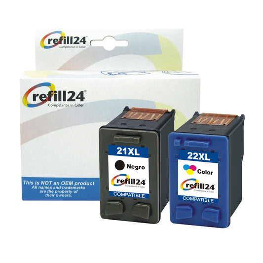 Cartucho de tinta compatible con HP 21/21XL/22/22XL
