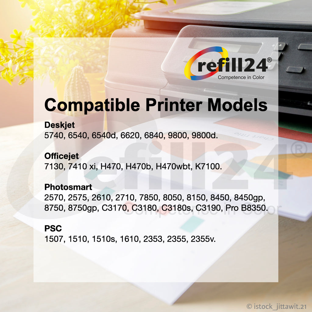 Cartucho de tinta compatible con HP 338/343