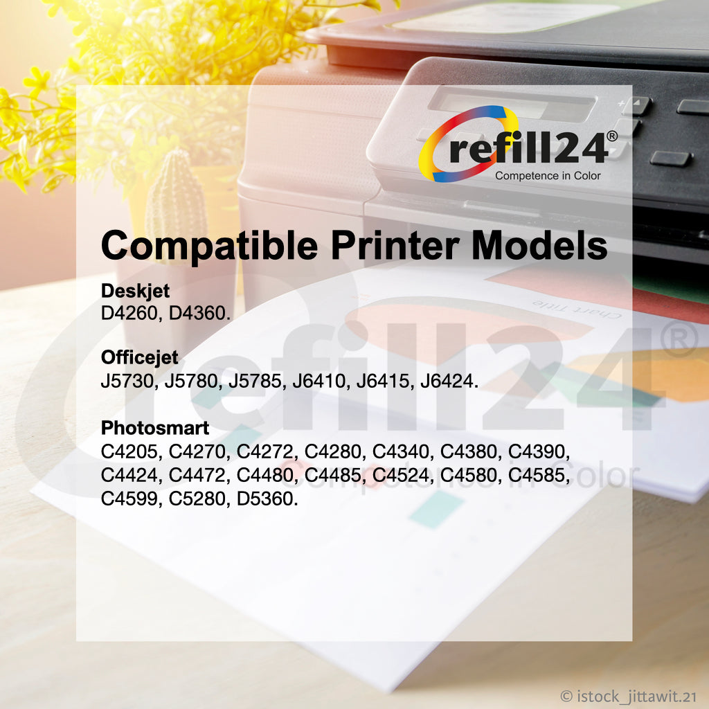 Tinta Premium Refill 24® para cartuchos HP 350/350XL/351/351XL