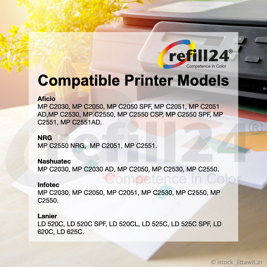 Toner Laser Color Compatible con Ricoh MP C2050