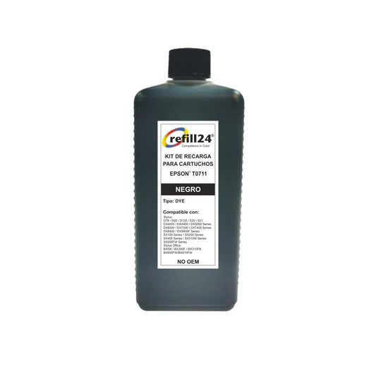 Tinta Premium Refill 24® para cartuchos Epson T0711/T0712/T0713/T0714