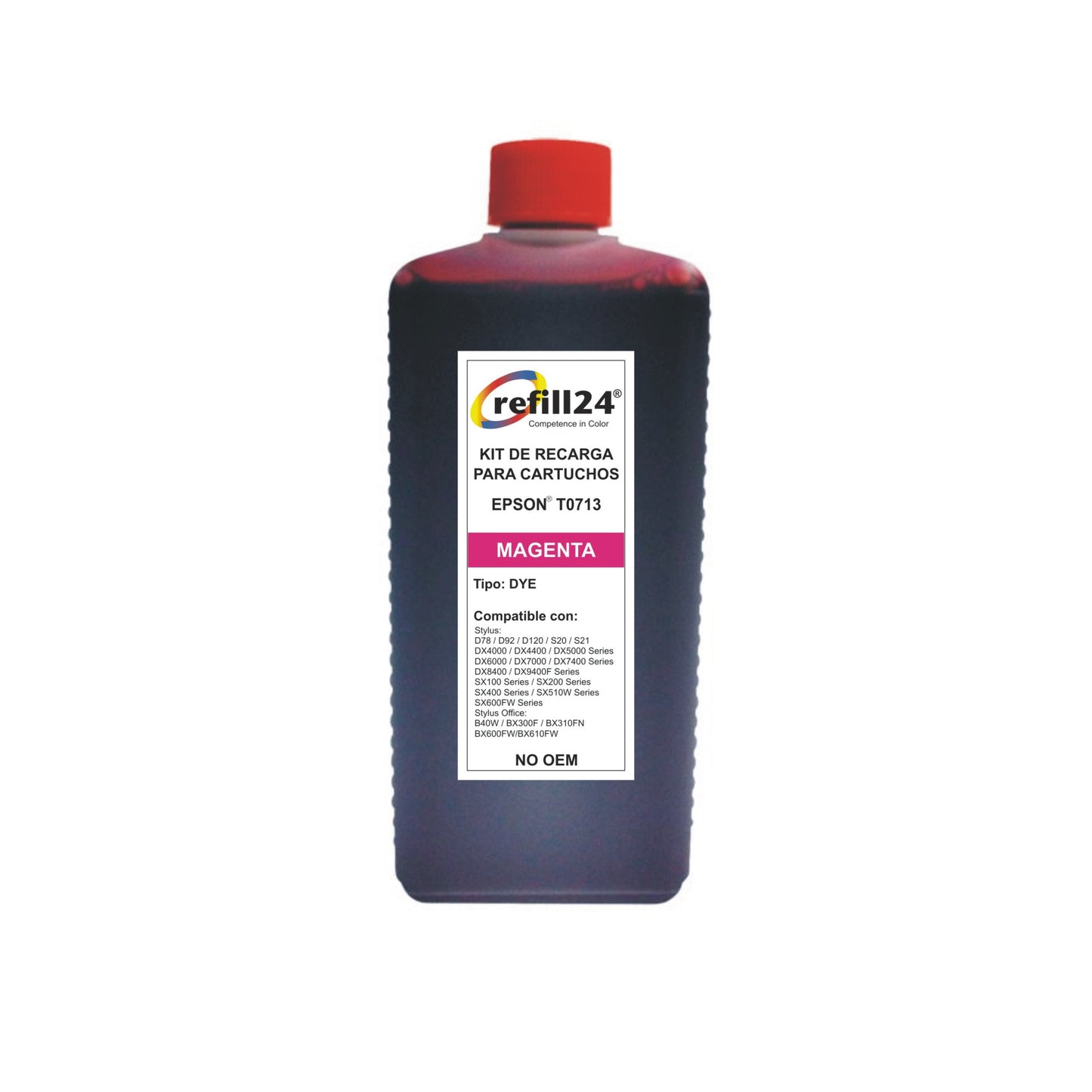 Tinta Premium Refill 24® para cartuchos Epson T0711/T0712/T0713/T0714