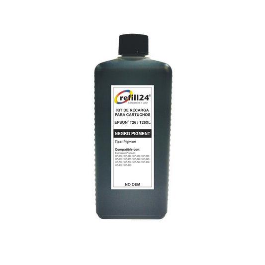 Tinta Premium Refill 24® para cartuchos Epson T26/T26XL