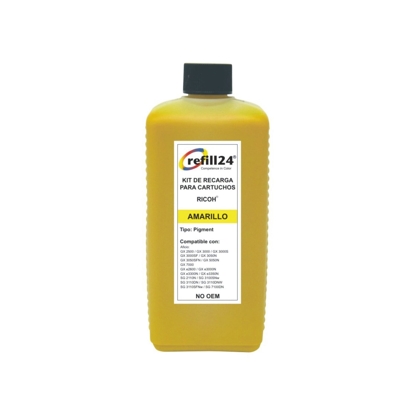 Tinta Premium Refill 24® PIGMENTADA para cartuchos Ricoh GC-21/GC-31/GC-41